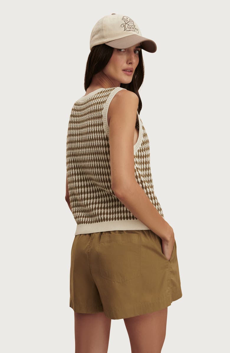 Varley Aura Cotton Knit Top, Alternate, color, Egret / Golden Olive
