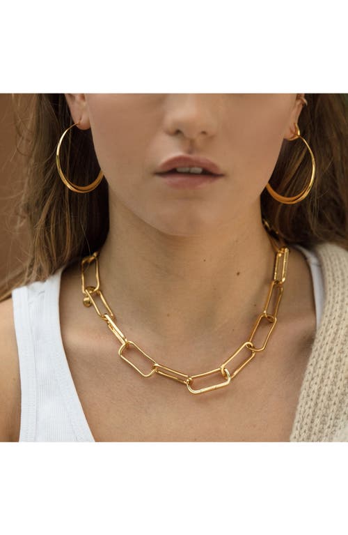 Monica Vinader Deia Chamfered 18ct Gold-plated Vermeil Silver Hoop Earrings In Yellow Gold