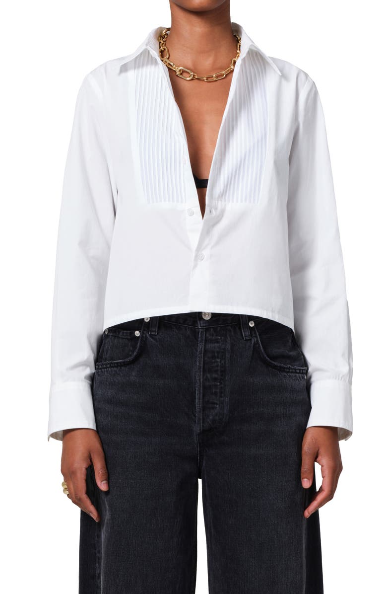 Citizens of Humanity Fino Boxy Crop Cotton Tuxedo Shirt, Main, color, 