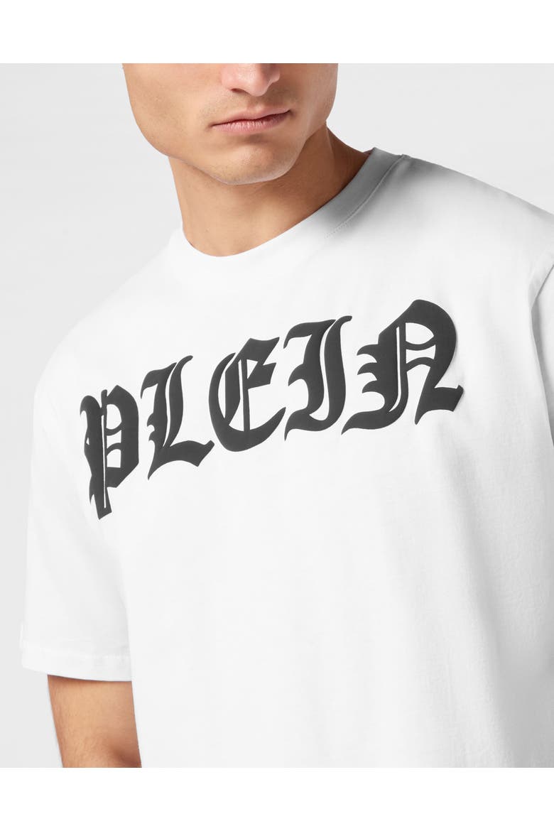 T-Shirt Round Neck Gothic Plein Men, Alternate, color, white
