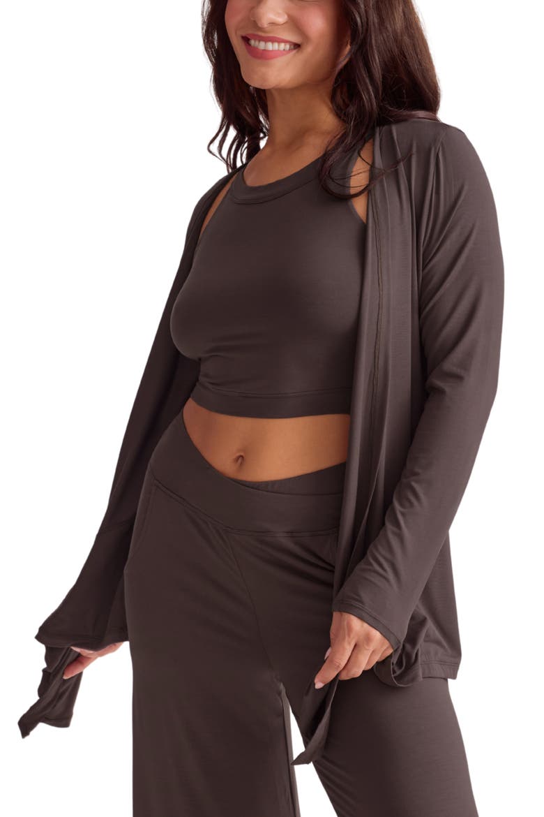 Open Front Cardigan, Alternate, color, ESPRESSO