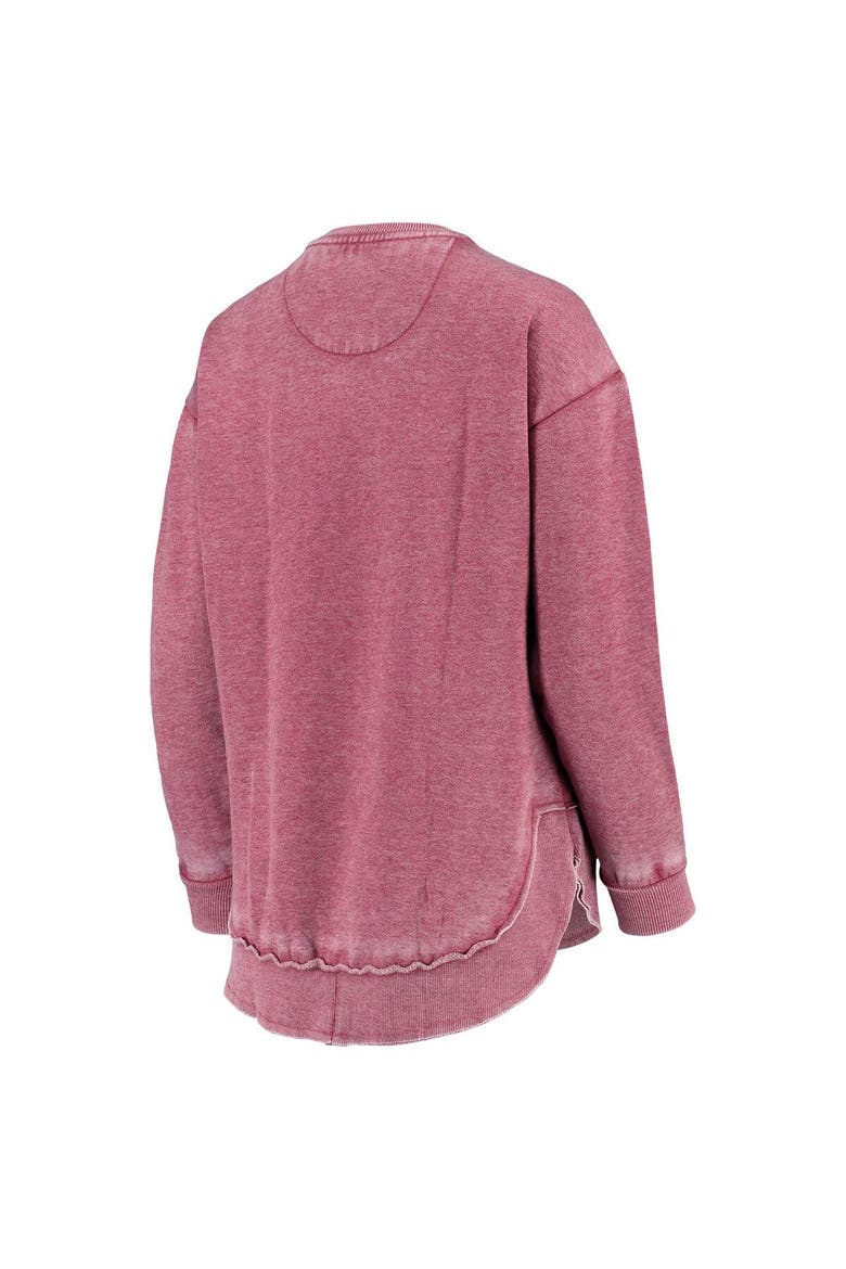 Women's Pressbox Cardinal Arkansas Razorbacks Vintage Wash Pullover Sweatshirt, Alternate, color, Cardinal
