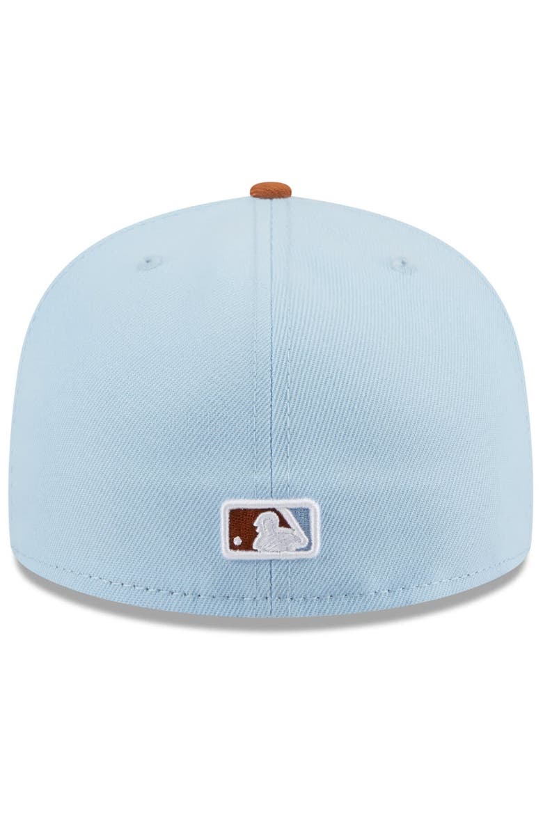 New Era Men's New Era Light Blue/Brown Miami Marlins Spring Color Basic Two-Tone 59FIFTY Fitted Hat, Alternate, color, 
