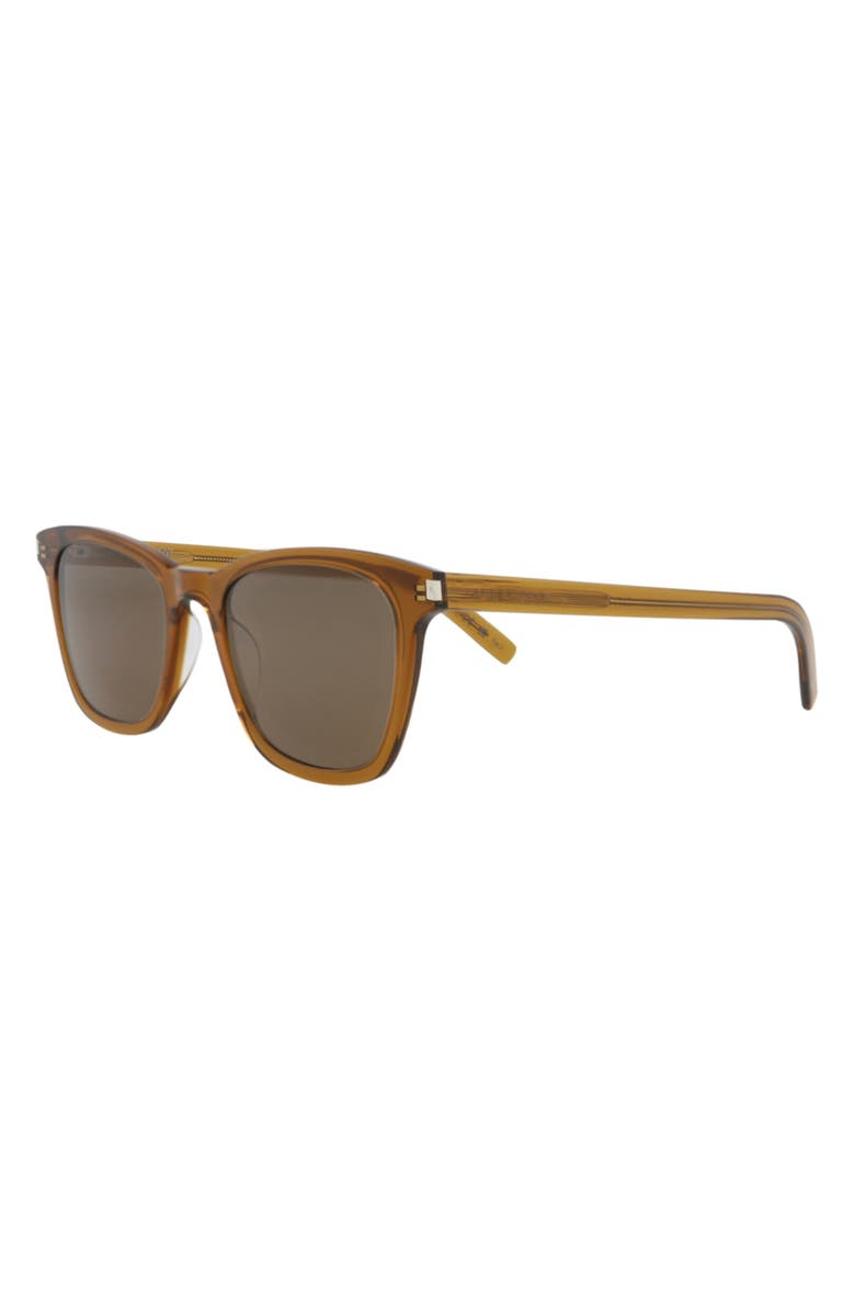 Saint Laurent 50mm Square Sunglasses, Alternate, color, Brown Brown Brown