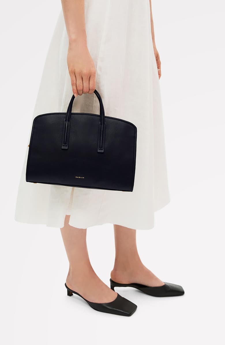 Radley Arragon Pebbled Leather Satchel, Alternate, color, Black