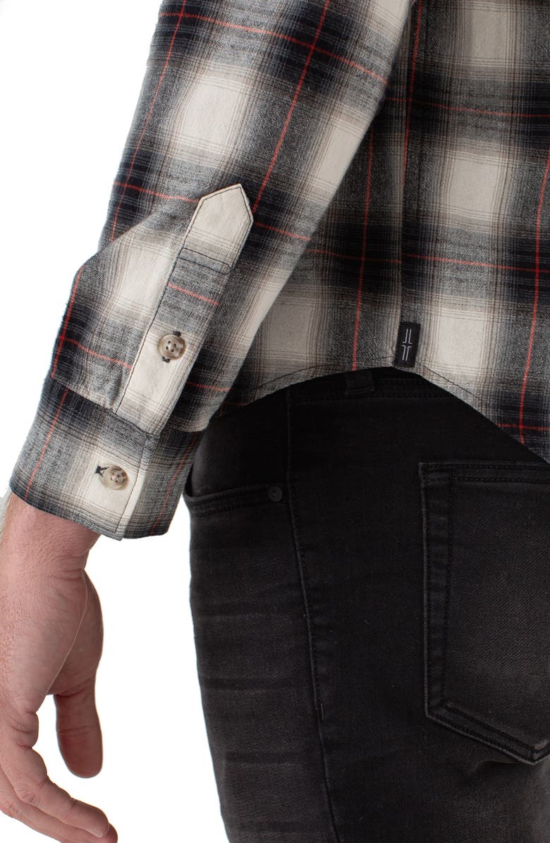 Liverpool Plaid Flannel Button-Up Shirt, Alternate, color, Black/ Red Multi