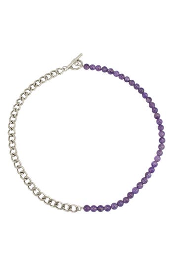 Rebl Gender Inclusive Half Cuban Half Beaded Chain Necklace