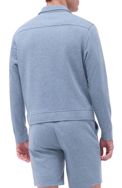 Bugatchi Soft Touch Zip Knit Shirt Jacket In Shark