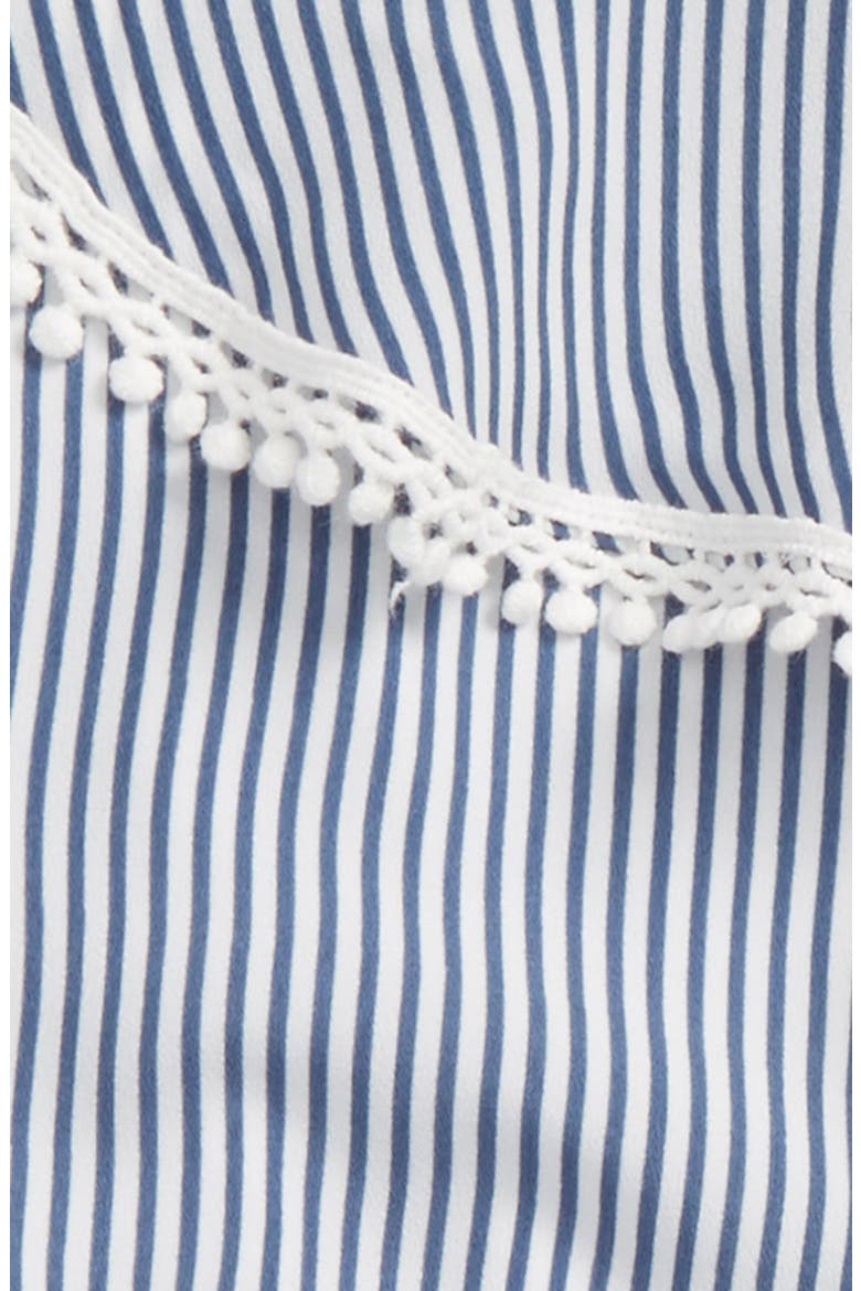 Stripe Ruffle Romper, Alternate, color, NAVY WHITE