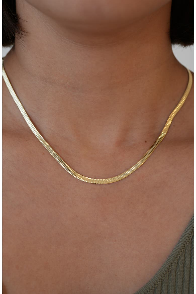 Reverse Herringbone Chain Necklace, Alternate, color, GOLD
