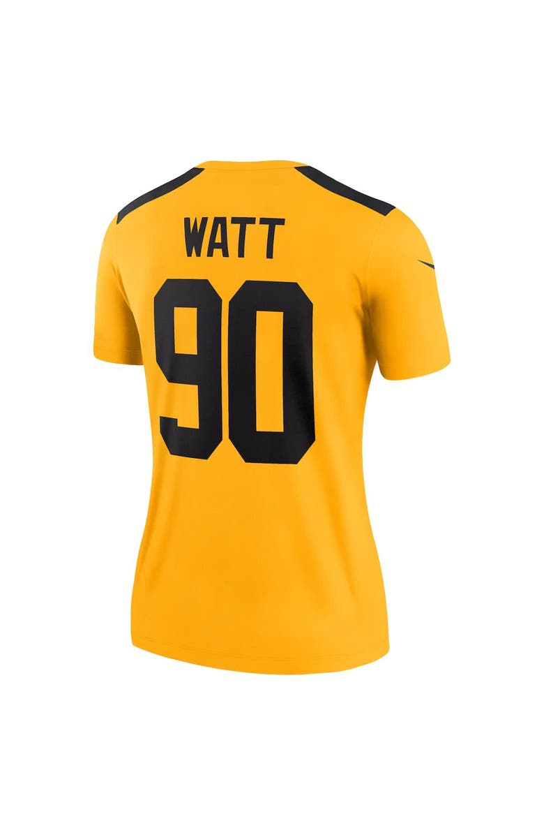 Nike Women's Nike T.J. Watt Gold Pittsburgh Steelers Alternate 1933 Throwback Legend Player Performance Top, Alternate, color, Gold