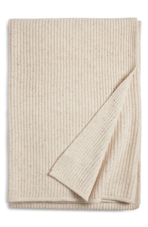 Rib Wool & Cashmere Throw Blanket