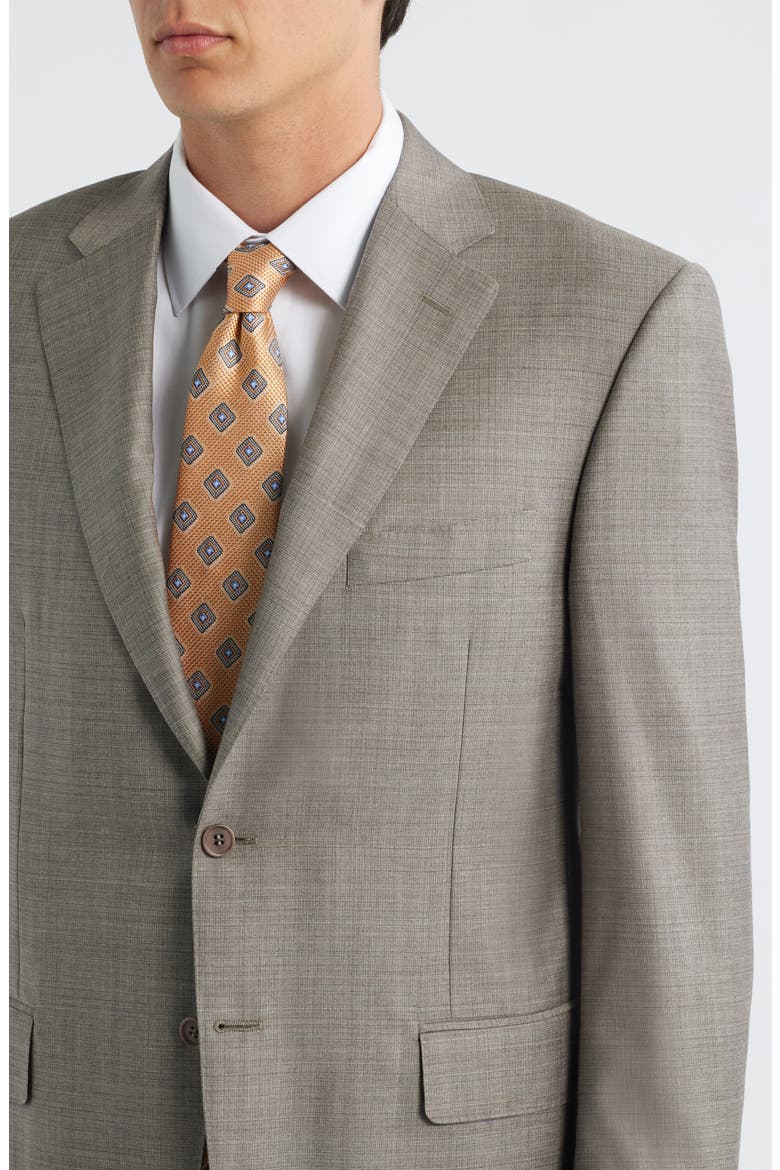 Siena Regular Fit Brown Mélange Super 130s Wool Suit, Alternate, color, BEIGE
