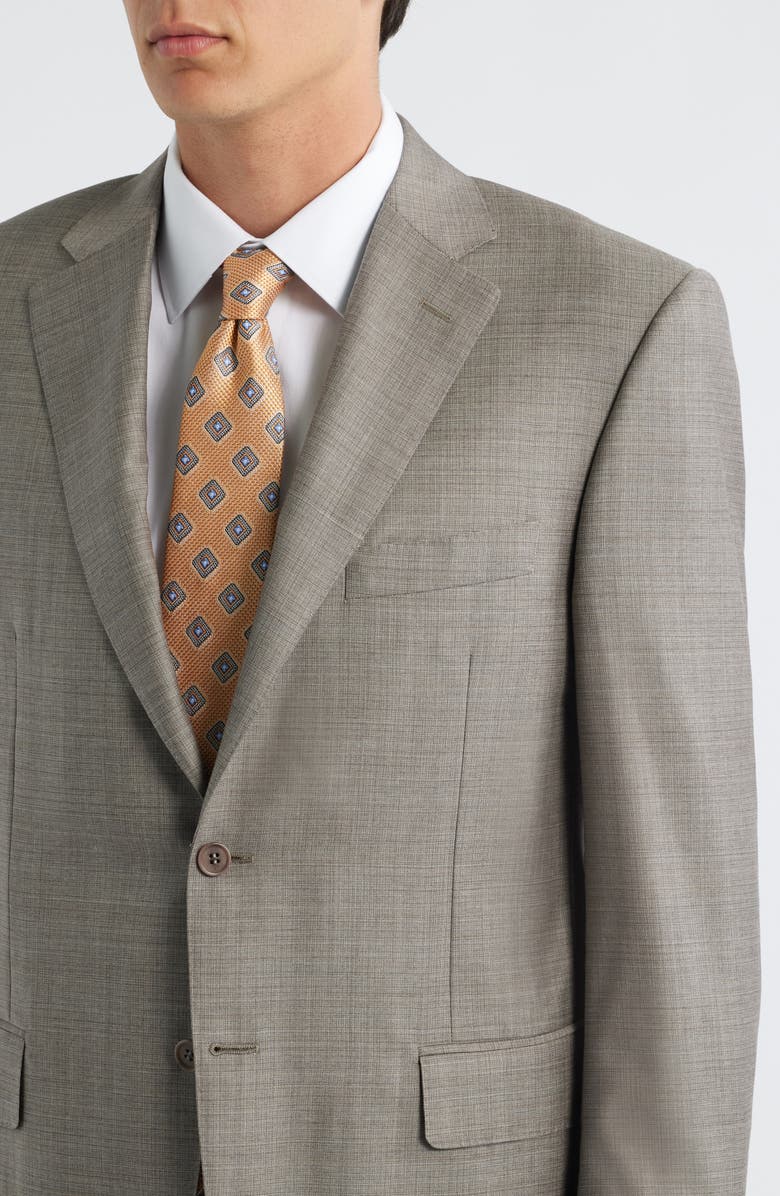 Canali Siena Regular Fit Brown Mélange Super 130s Wool Suit, Alternate, color, Beige