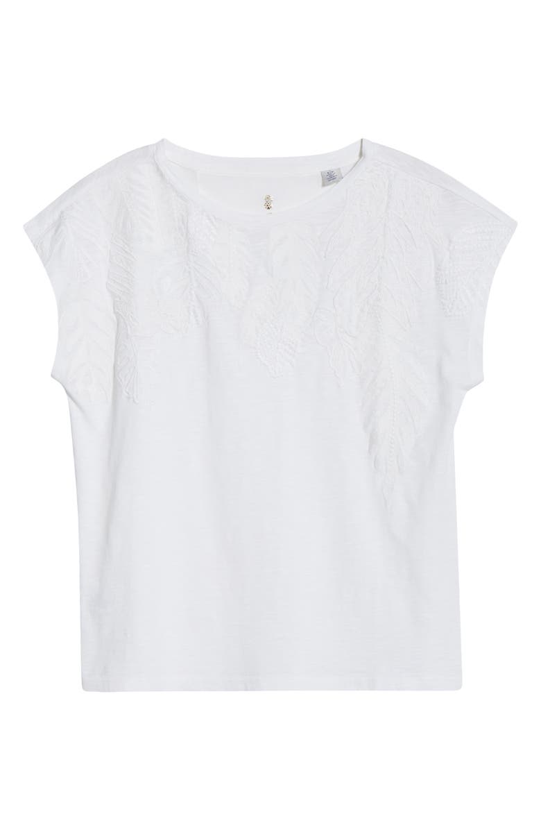 Tommy Bahama Piazza Palms Embroidered Organic Cotton Top, Alternate, color, White