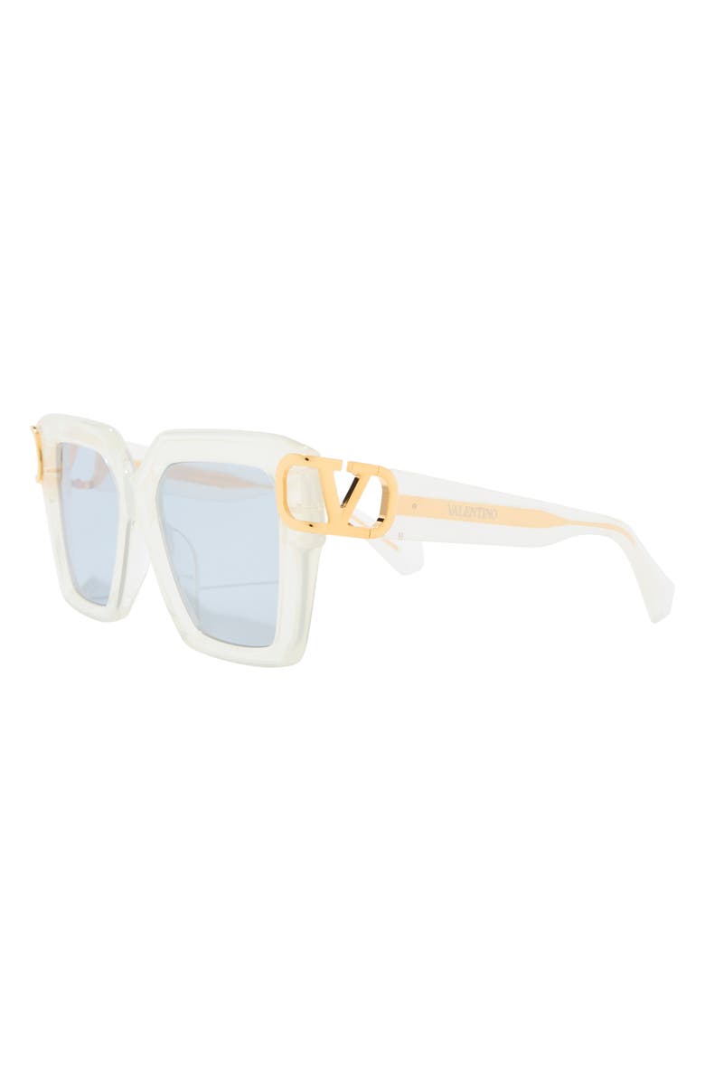 Valentino 50mm Polarized Square Sunglasses, Alternate, color, Ivory Ivory Grey