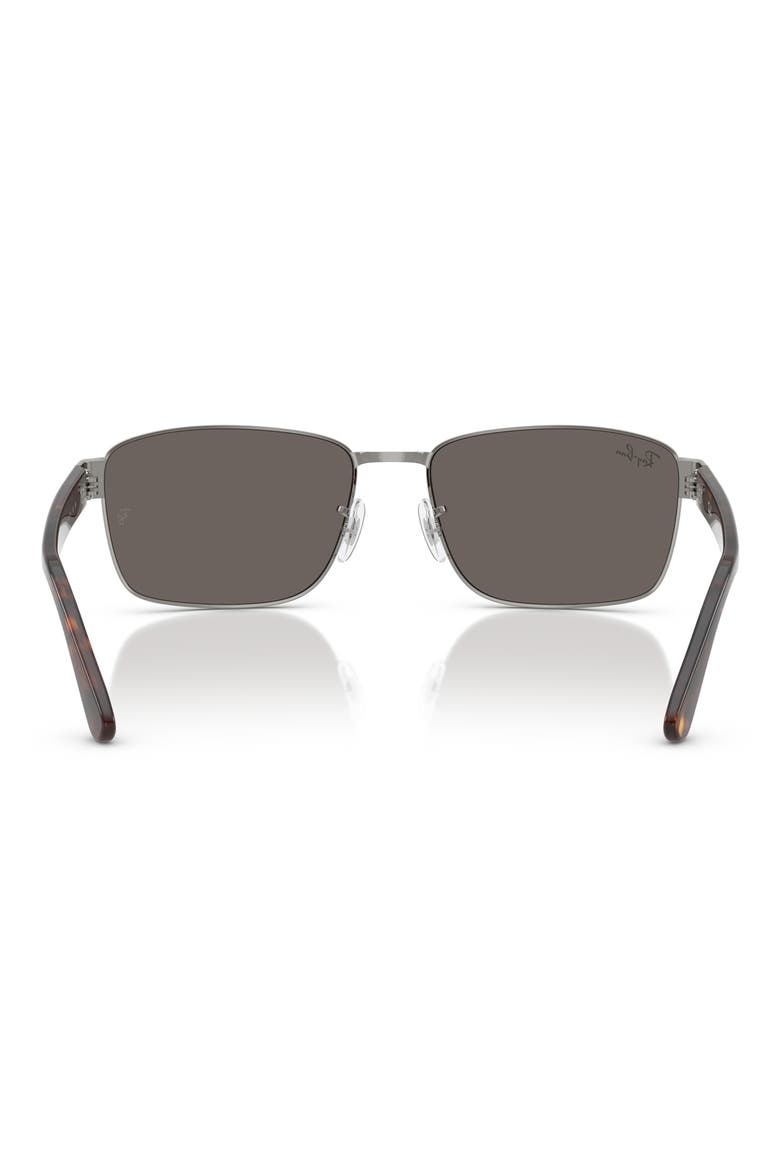 59mm Square Sunglasses, Alternate, color, GUNMETAL