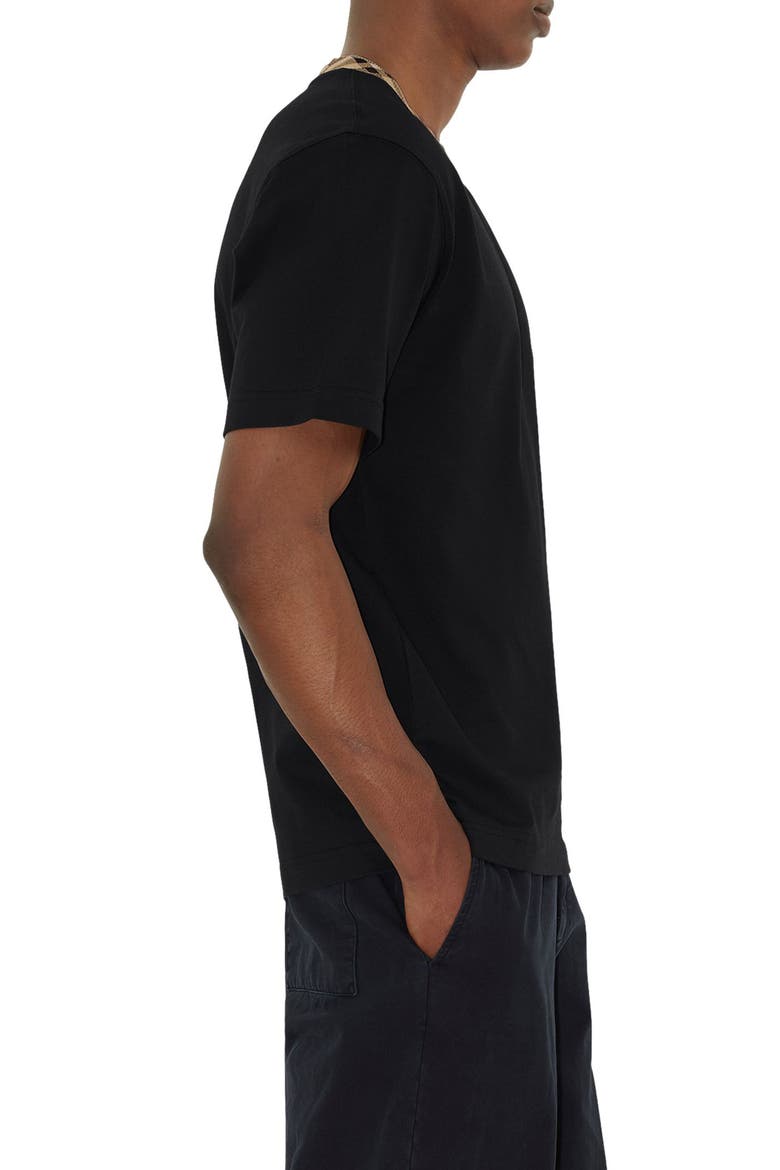 Check Trim T-Shirt, Alternate, color, BLACK