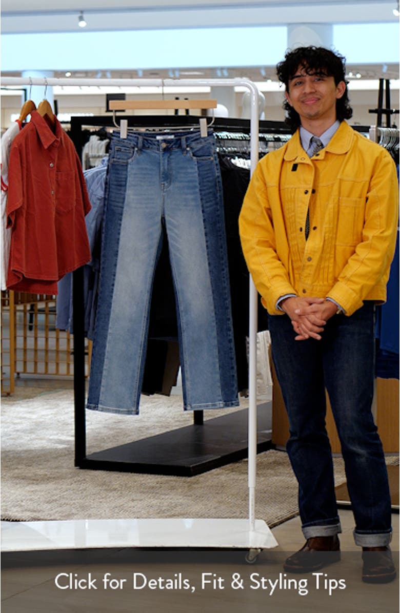 Two-Tone High Waist Straight Leg Jeans, sales video thumbnail