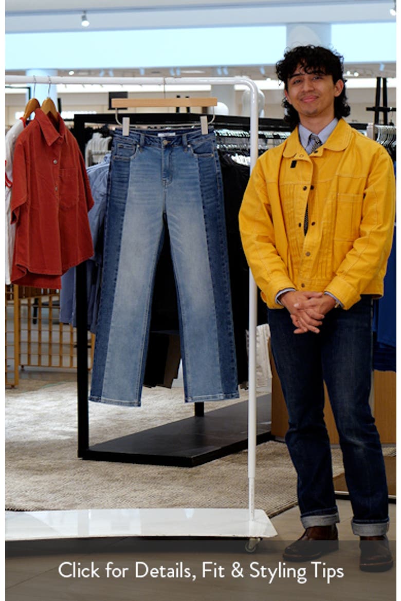 Two-Tone High Waist Straight Leg Jeans video