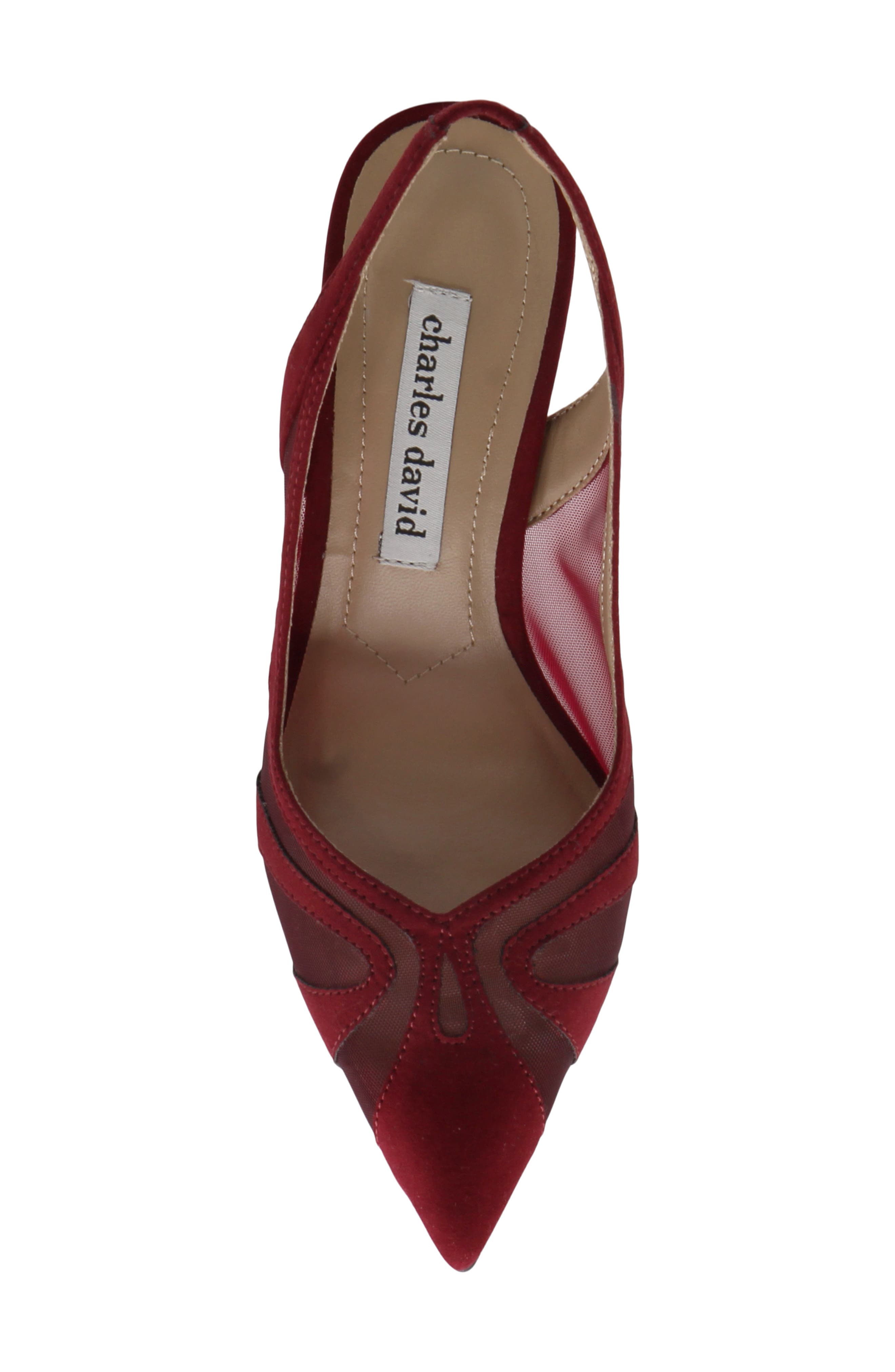Global Slingback Pointed Toe Pump, Alternate, color, RUBY