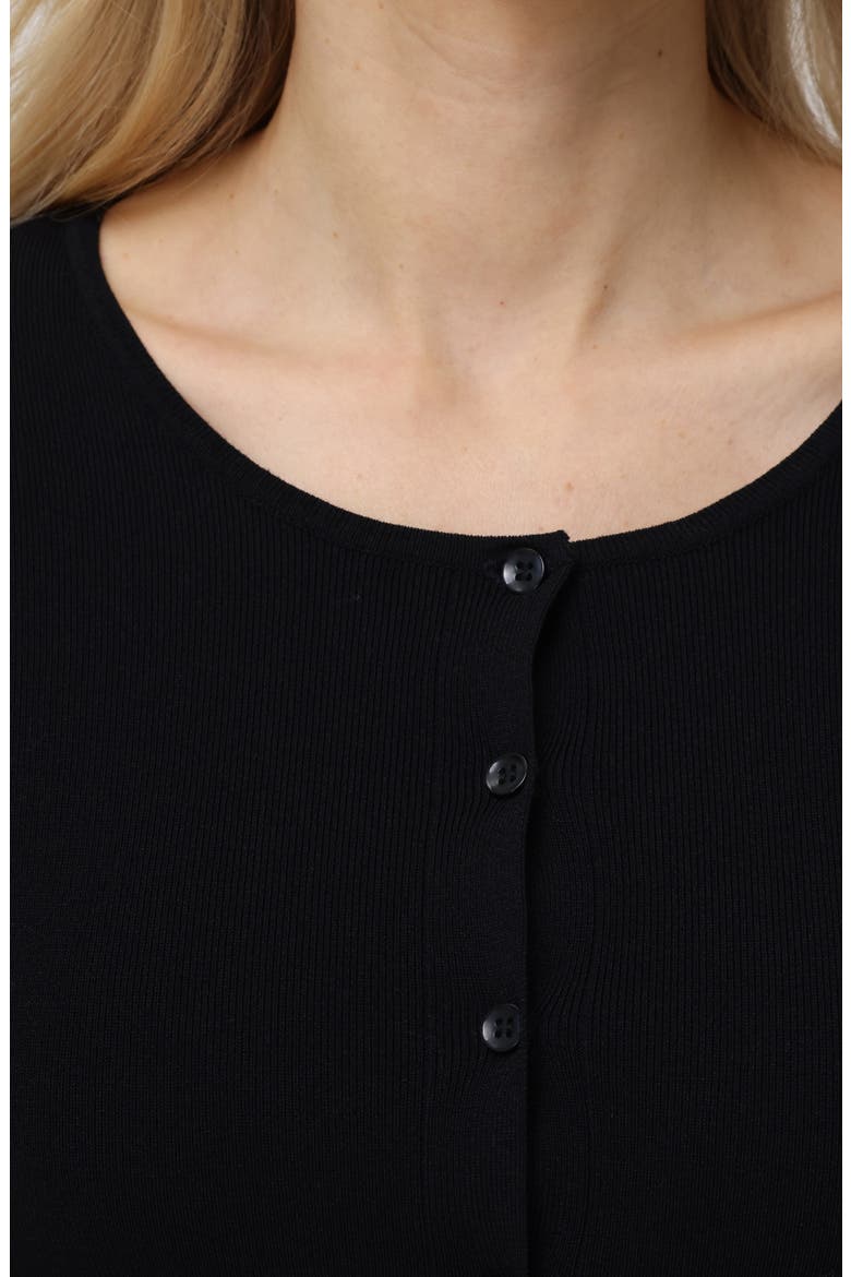 Eva Rib Cardigan, Alternate, color, BLACK