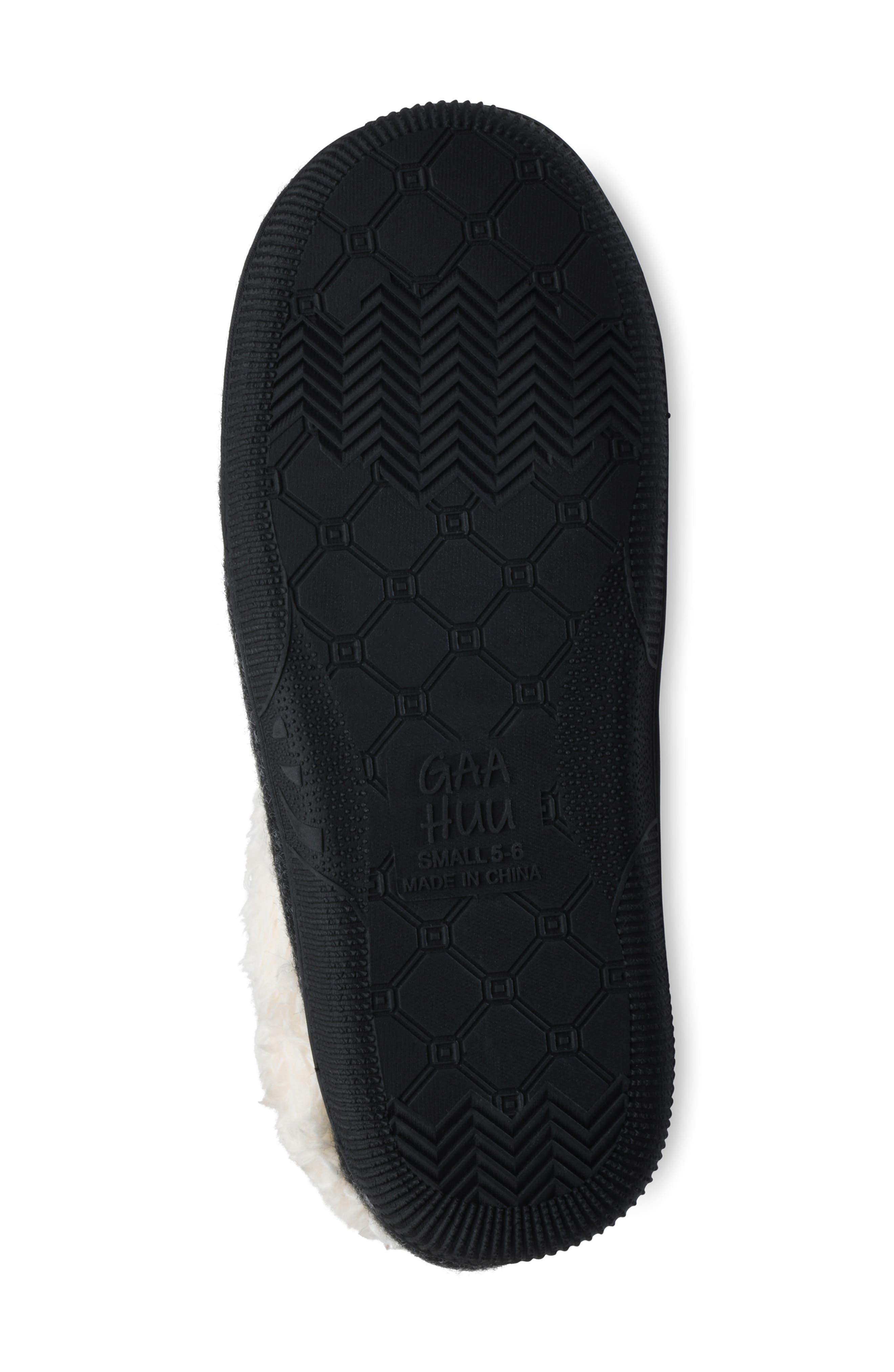 GAAHUU Faux Wool & Faux Shearling Slipper, Alternate, color, Black