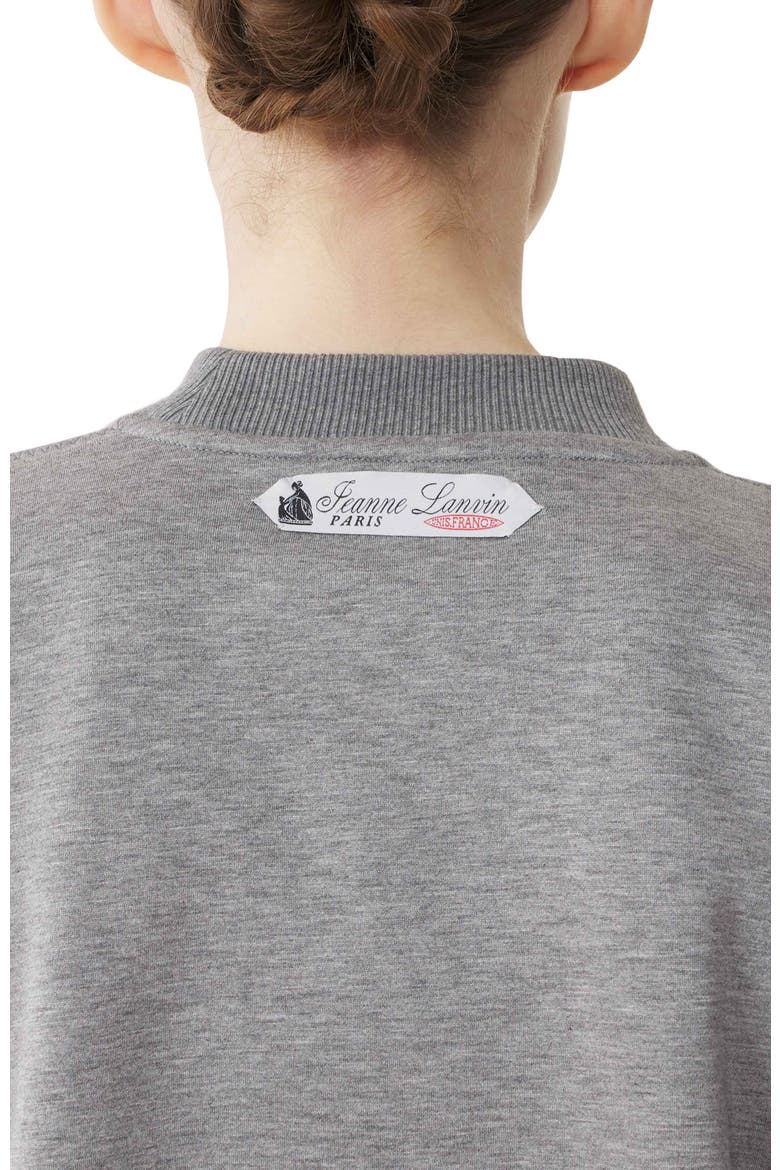 Belted Sweatshirt In Double-Faced Jersey, Alternate, color, Light Grey/Black