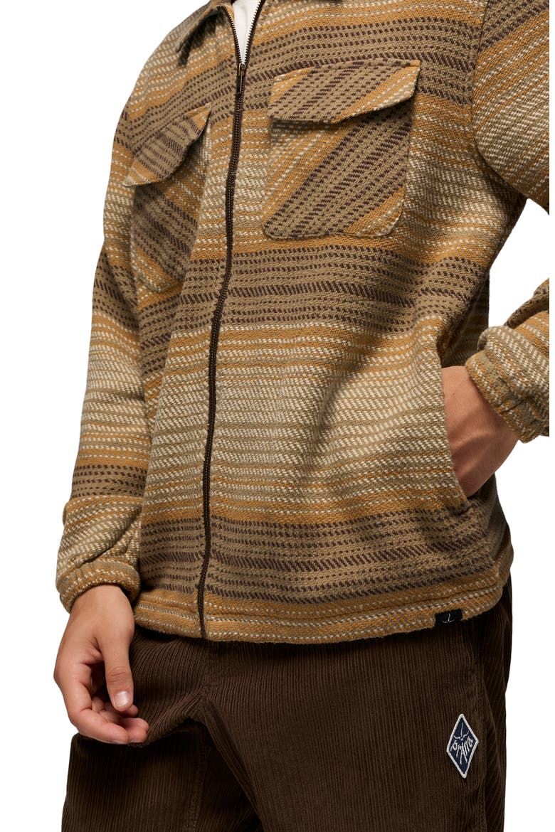 Heritage Flannel Zip-Up Shirt, Alternate, color, DARK ROAST