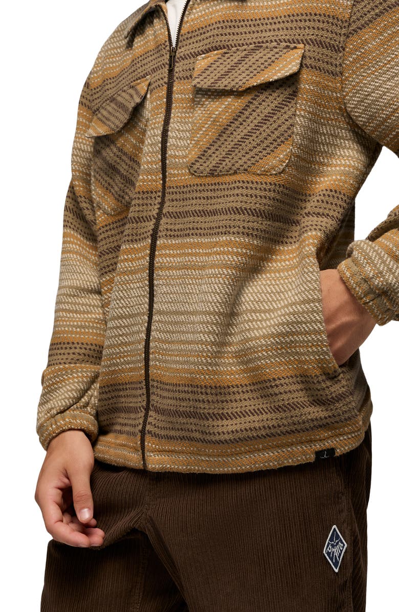 prAna Heritage Flannel Zip-Up Shirt, Alternate, color, Dark Roast