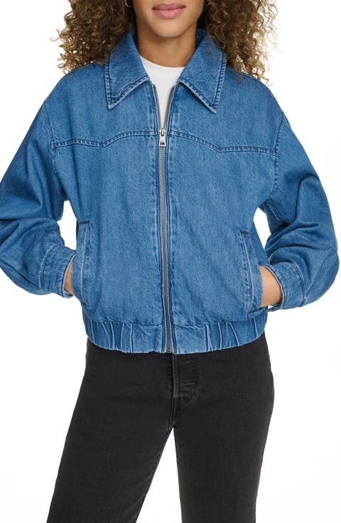 Western Denim Bomber Jacket