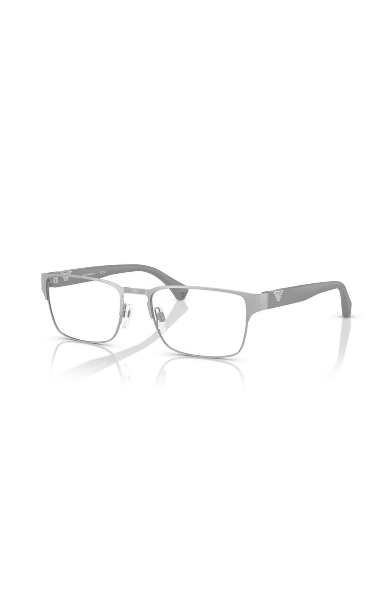 Emporio Armani 57mm Square optical glasses, Main, color, Silver