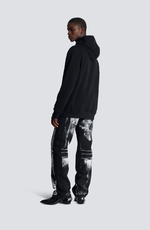 Balmain Men's Flocked Script Hoodie