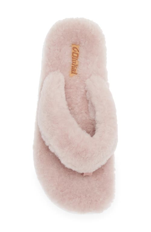 Olukai Kipea Heu Genuine Shearling Slide Sandal In Pink