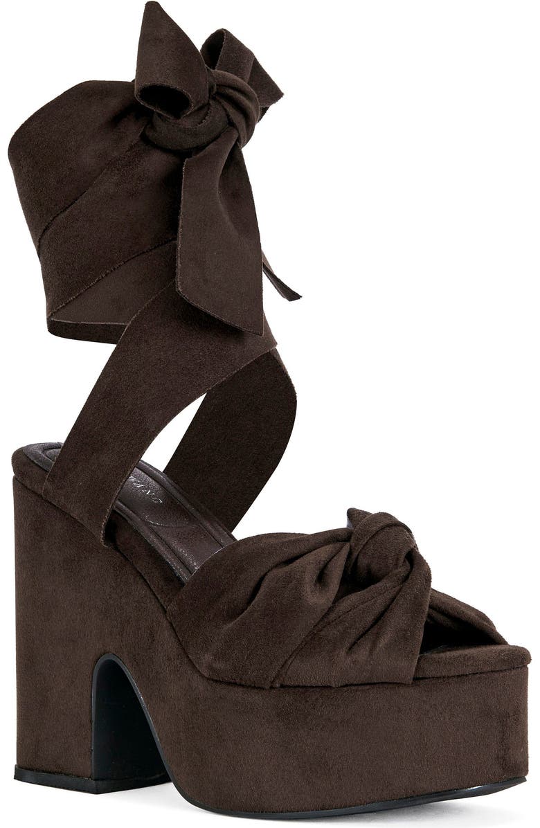 AZALEA WANG Saki Block Sandal, Alternate, color, Chocolate