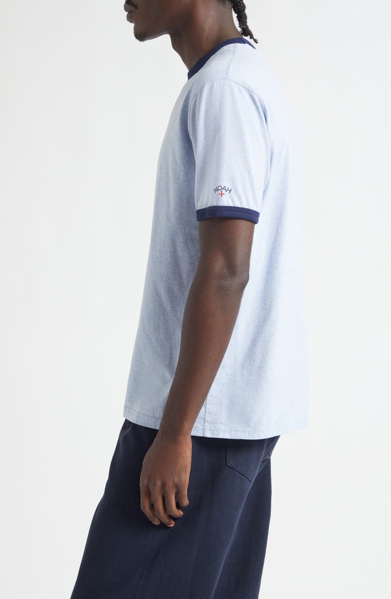 Noah Core Logo Heathered Ringer T-Shirt, Alternate, color, Blue