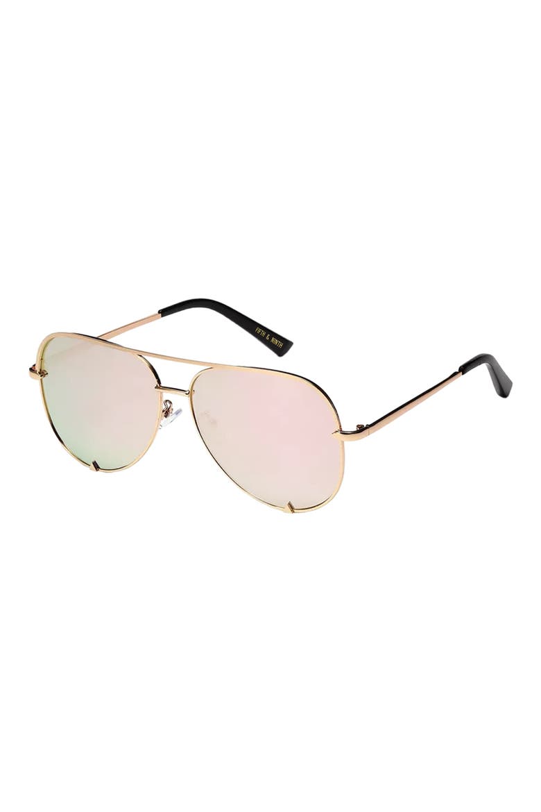Walker 61mm Polarized Aviator Sunglasses, Alternate, color, GOLD/ OPAL