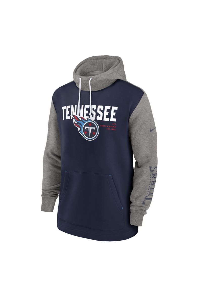 Men's Nike Navy Tennessee Titans Fashion Color Block Pullover Hoodie, Alternate, color, Navy
