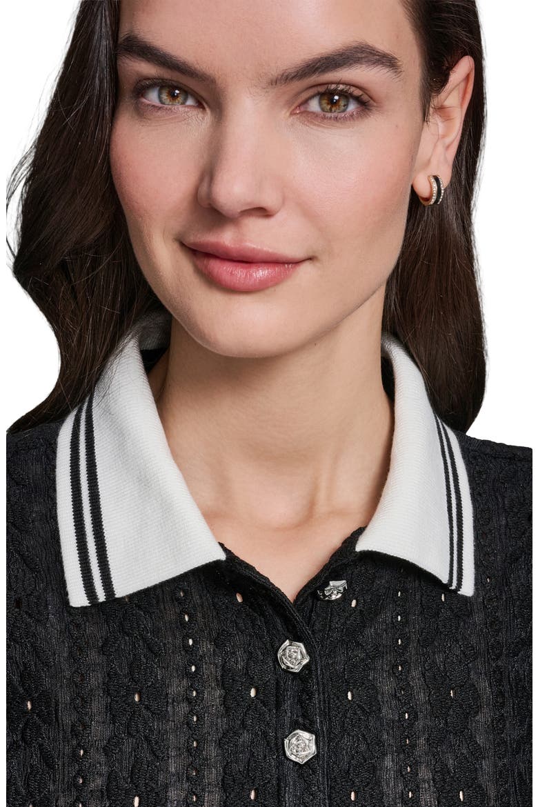 Contrast Collar Sweater, Alternate, color, BLACK