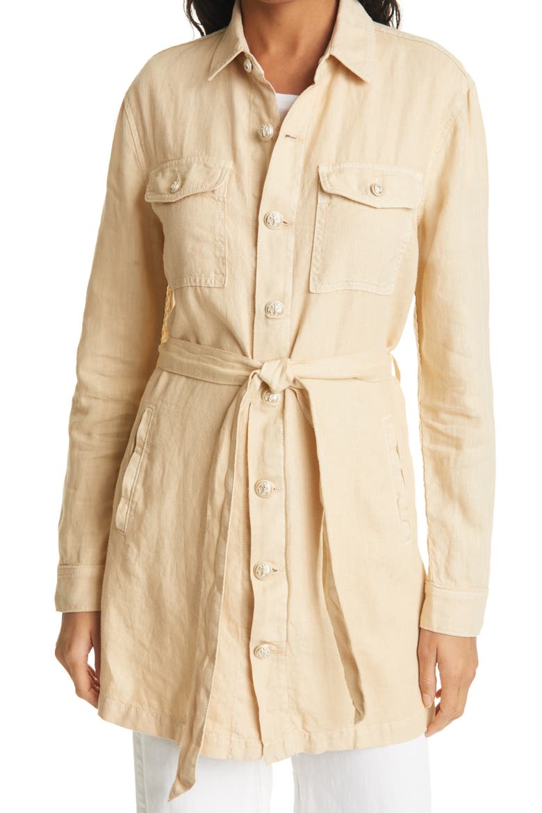 Samantha Linen Safari Jacket, Main, color, SAND