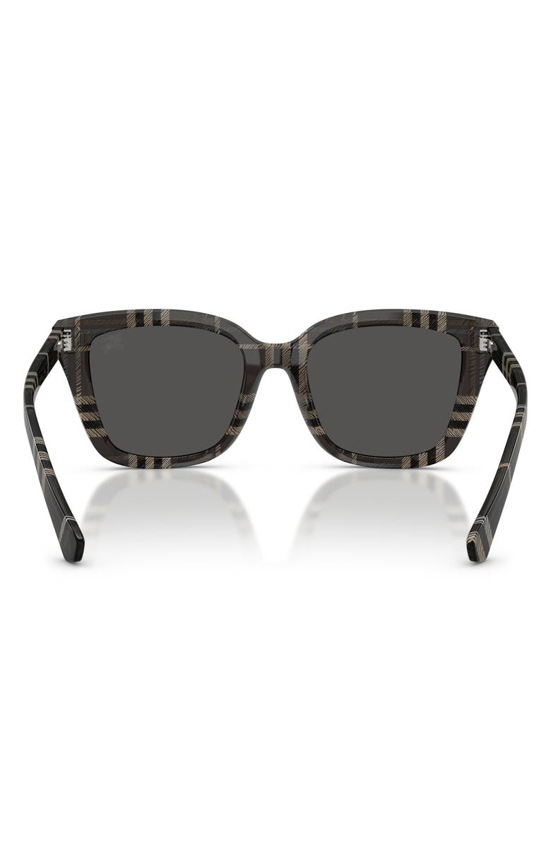 Burberry 52mm Square Sunglasses, Alternate, color, Check Grey / Dark Grey