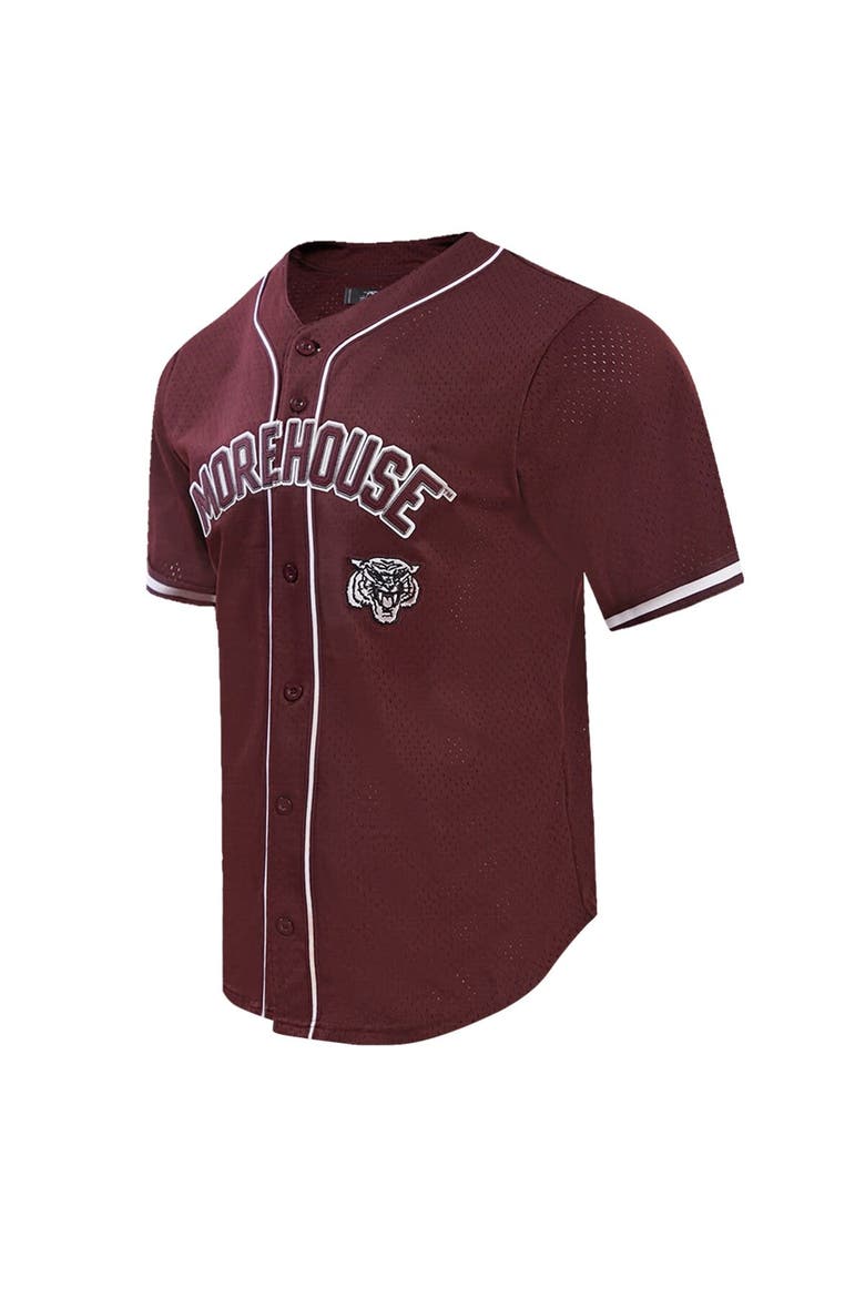 Men's Pro Standard Maroon Morehouse Maroon Tigers Homecoming Mesh Button-Down Shirt, Alternate, color, Maroon
