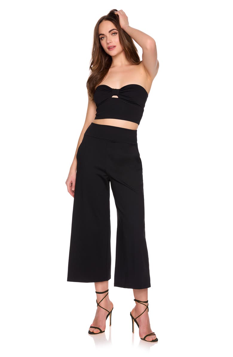 Susana Monaco Cinched Cutout Tube Top, Alternate, color, Black