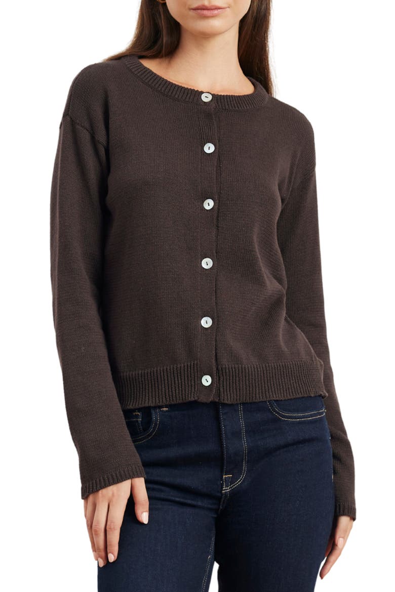 Ruthie Cotton Cardigan, Main, color, Cacao