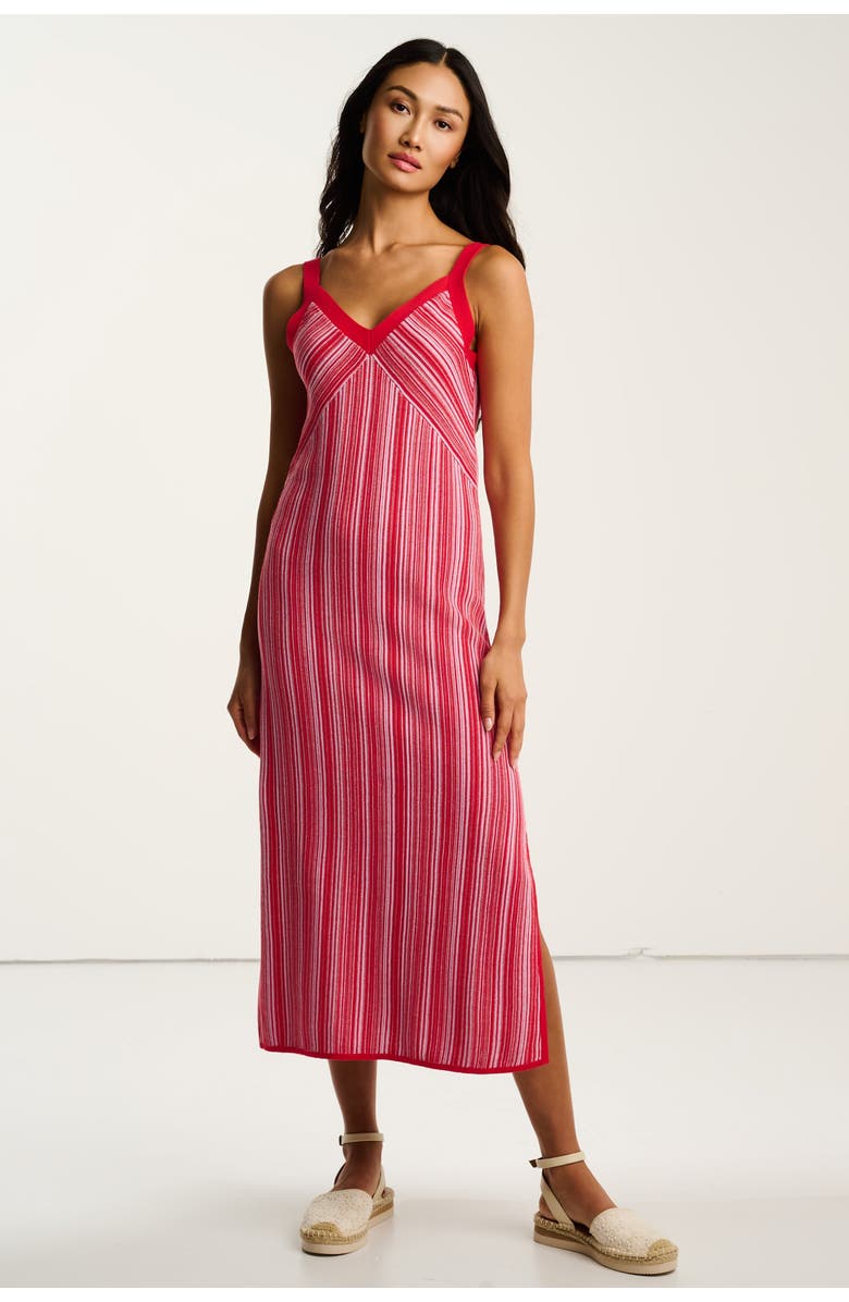 Lisa Todd Sun Kissed Cotton Knit Dress, Main, color, Lipstick Combo