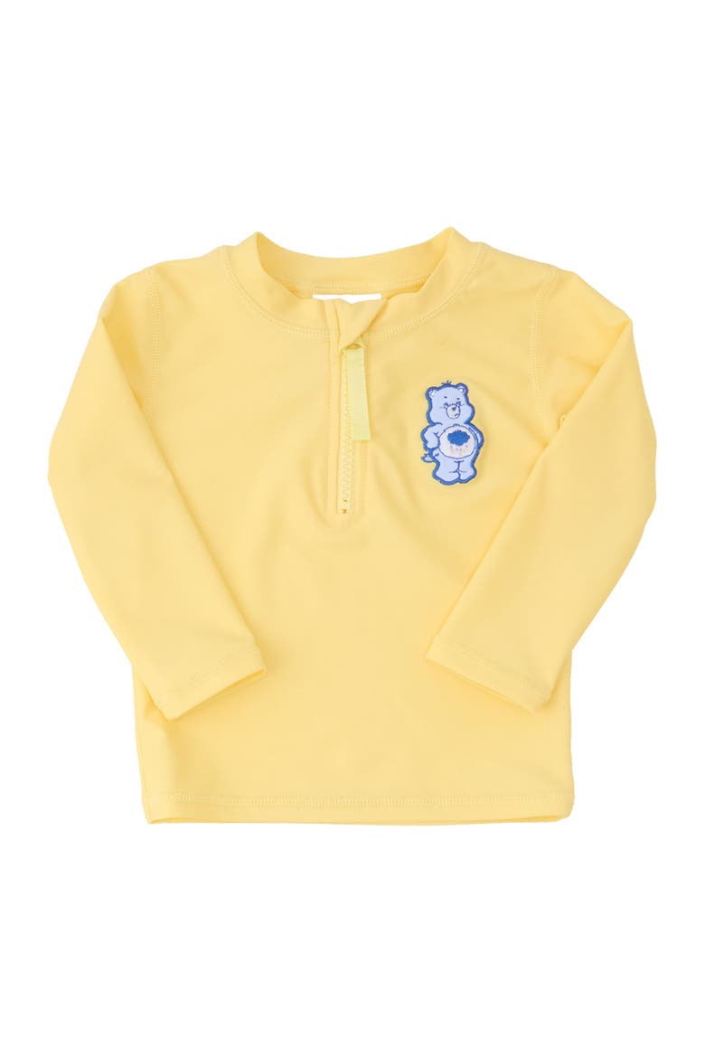 Care Bears Applique Long Sleeve Zipper Rash Guard, Main, color, Grumpy Bear Care Bears