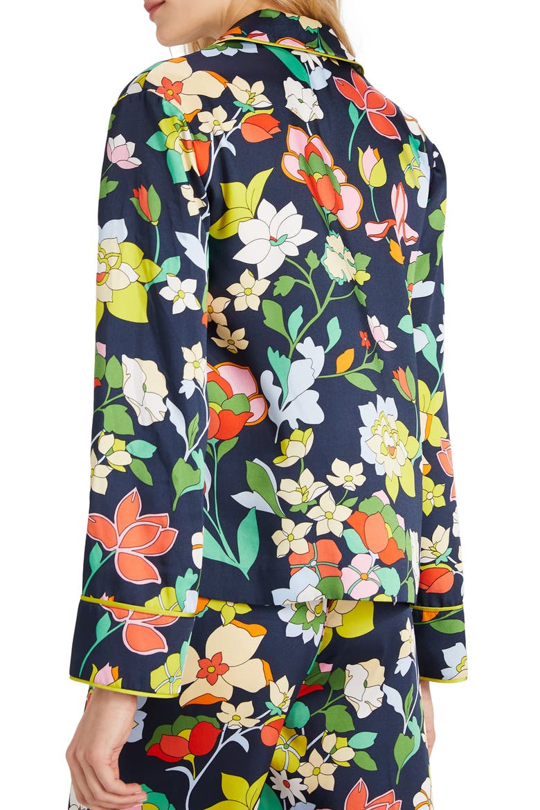 flower bed long sleeve pajama shirt, Alternate, color, BLAZER BLUE