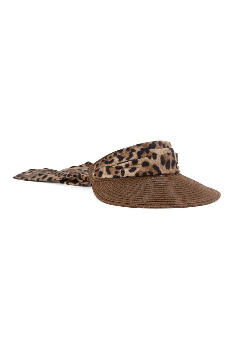 Ricky Packable Straw Visor, Main, color, CHOCOLATE