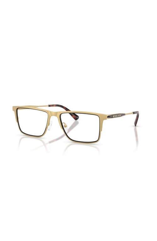 Michael Kors 55mm Rectangle Optical Glasses In Gold