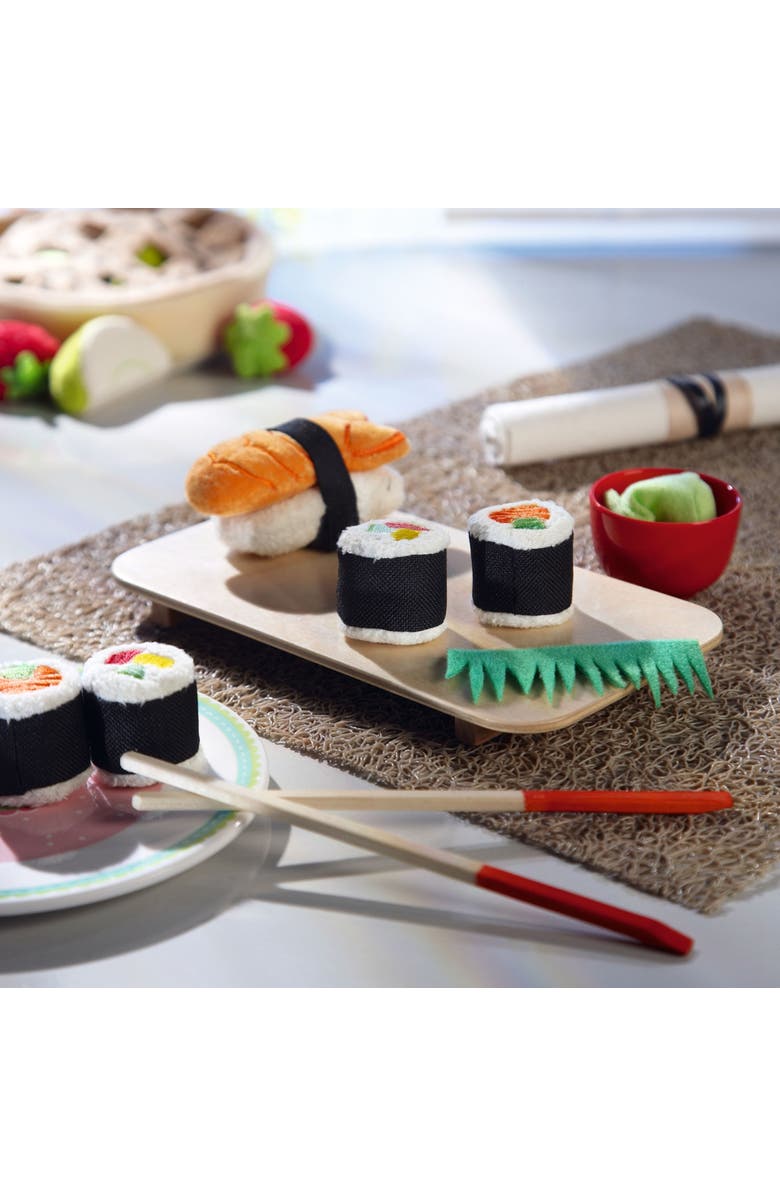 HABA Soft Sushi with Child-Sized Chopsticks & Serving Board Play Food Set - Pretend Play for Toddlers 3-5 and Kids Cooking Sets for Aspiring Chefs, Alternate, color, 